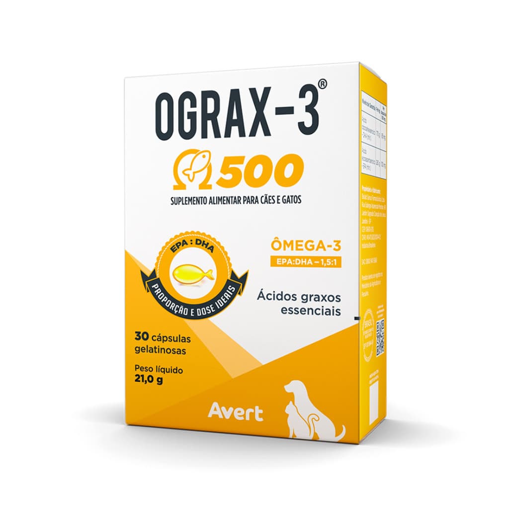 Ograx-3 500 para Cães e Gatos - Avert