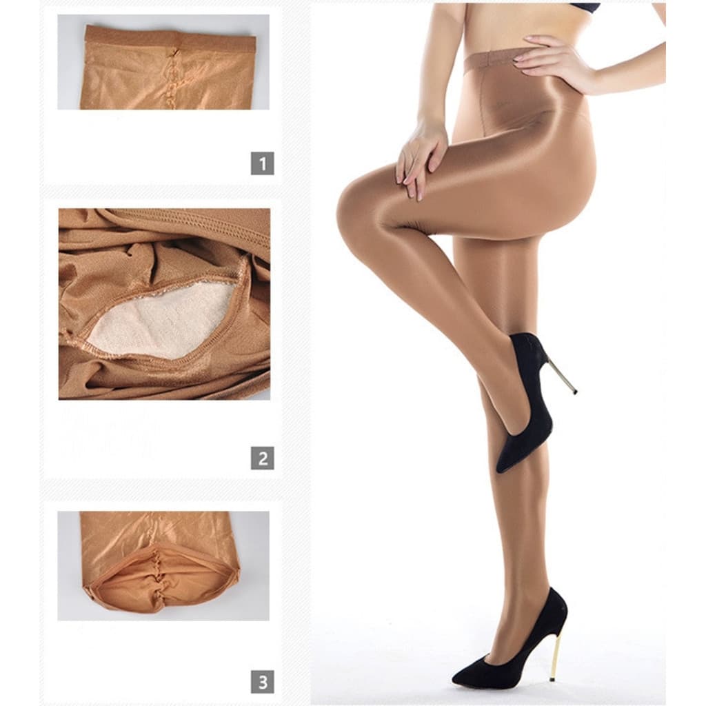 70d Meias Femininas De Cetim Brilhante Meia Calça Anti Celulite Meias brilhantes ultrafinas YU