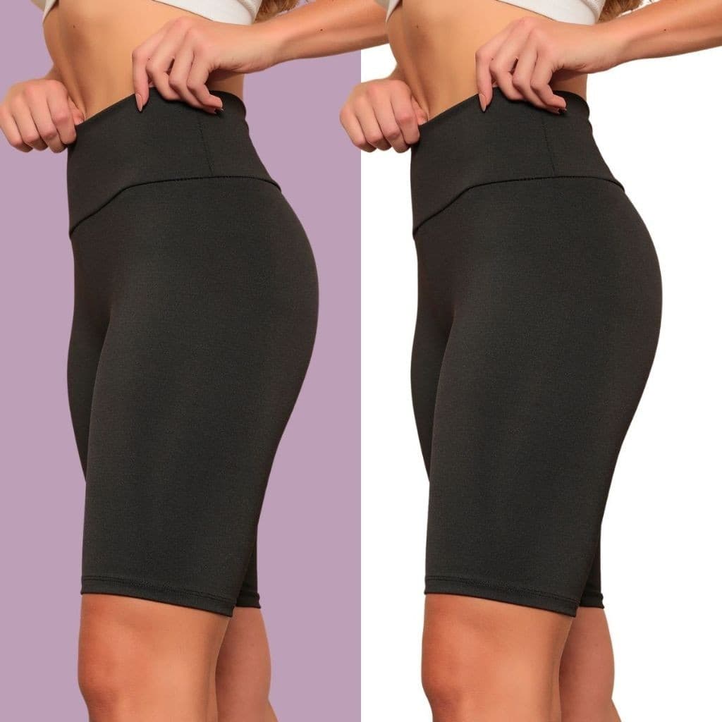 KIT 2 bermuda Ciclista Legging Feminino Suplex Cintura Alta Academia Ciclismo Zero Transparência