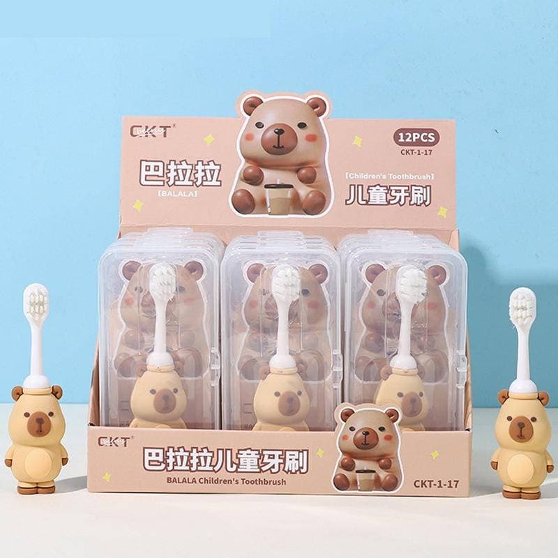 2025 Desenho Animado Capivara Escova De Dentes De Cerdas Macias Para Crianças Bebê Cuidados De Saúde Oral 360 ° Limpa De