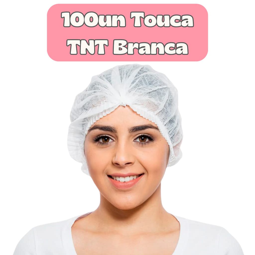 100 Unidades Touca Descartável TNT BRANCA | Proteção e Higiene | Atacado