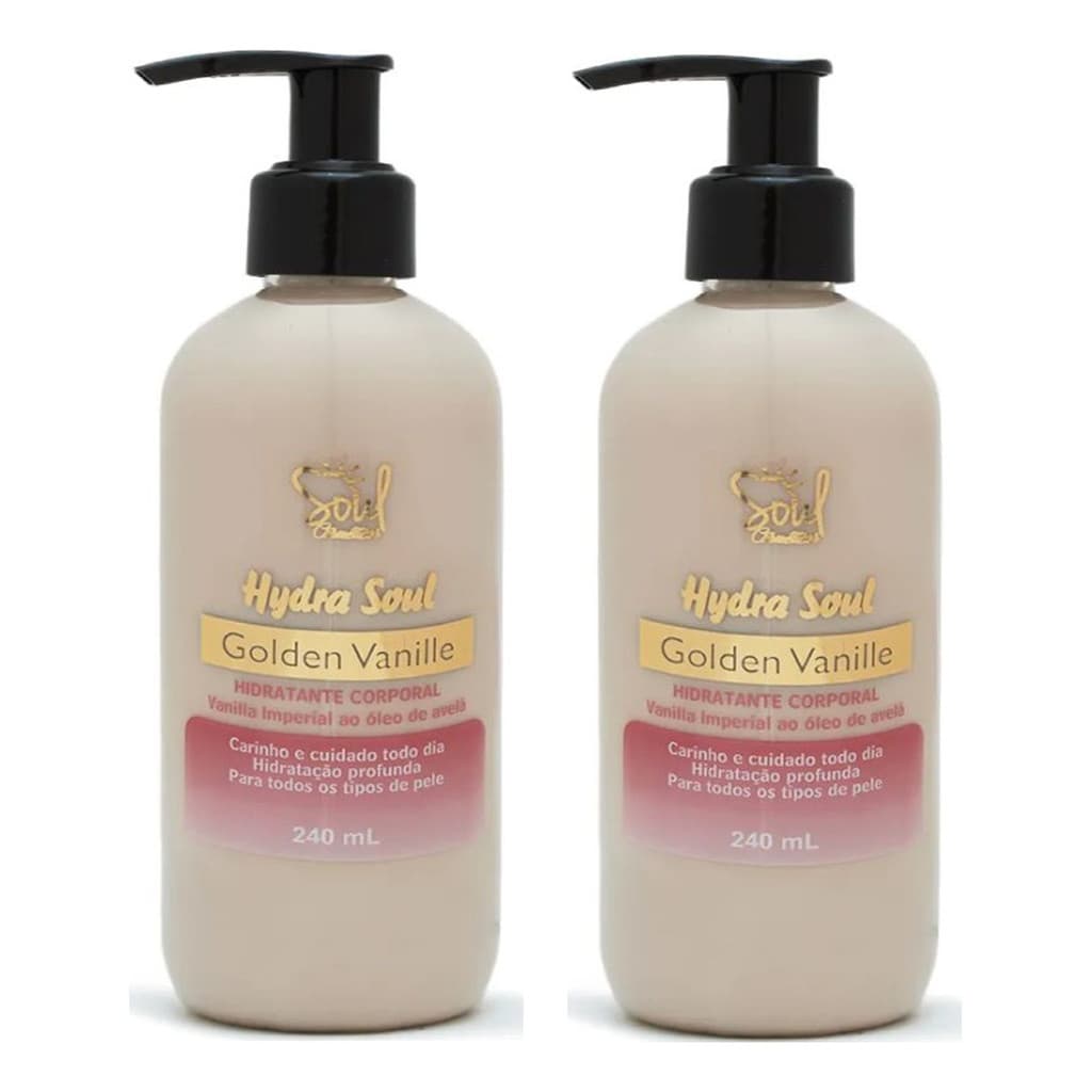2x Creme Hidratante Corporal Hidra Soul Golden Vanilha 240ml