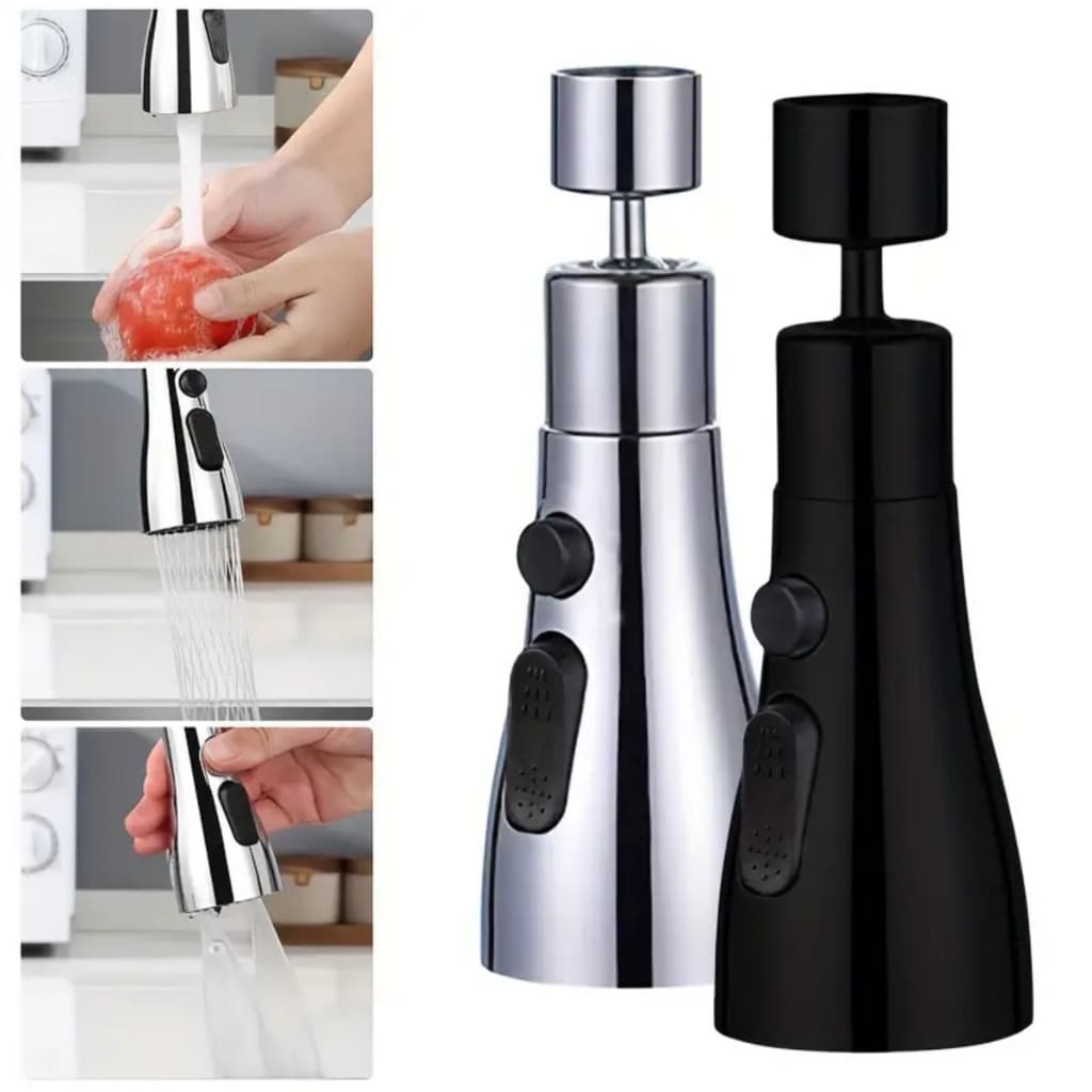 Adaptador 3 Modos Multifuncional Para Torneira Com Acessórios Flexível de Cozinha Potente e Durável