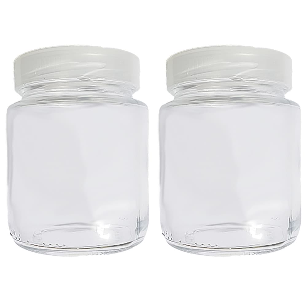 Kit 2 Potes de Vidro 240ml Armazenar Leite Materno Papinha