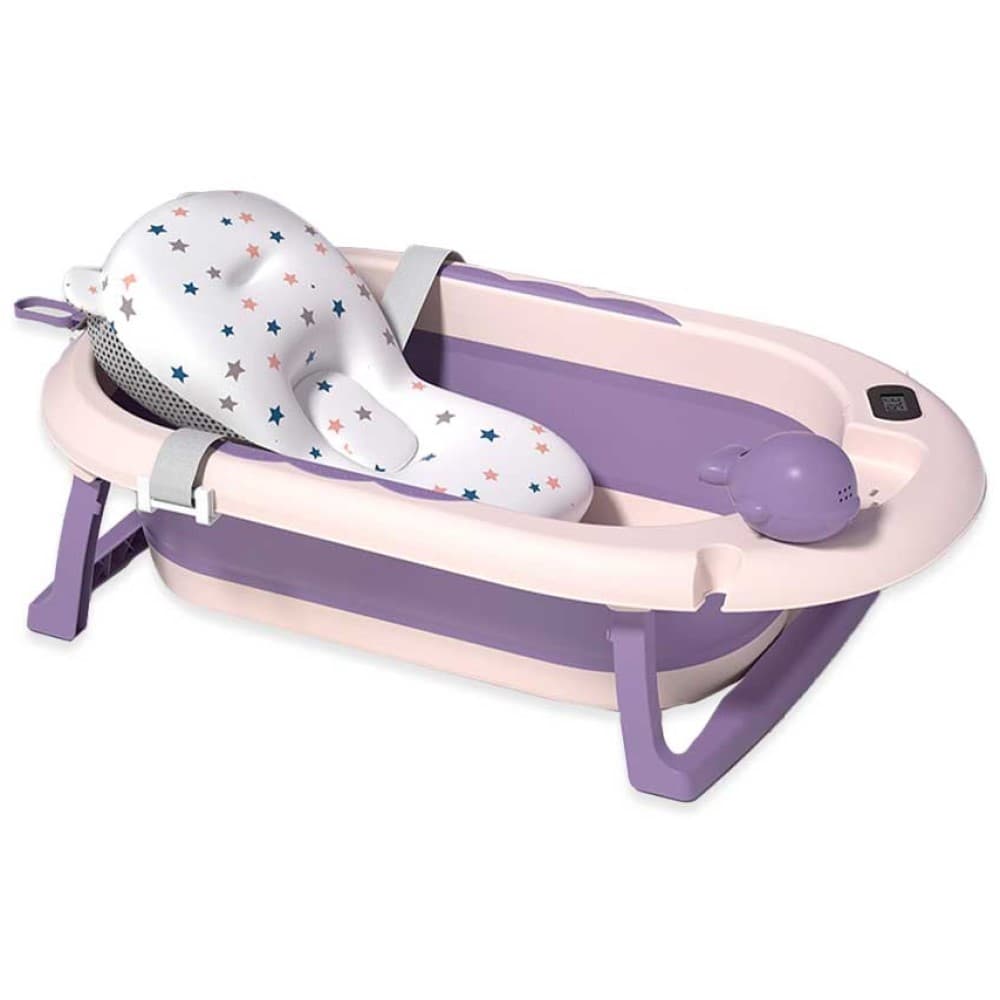 Banheira Dobrável Com Termômetro E Almofada Lilás Yuupi