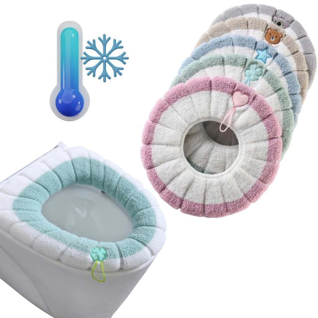 KIT2 Capa De Assento De Vaso Sanitário Almofada Sanitária Confortável Lavável Para Banheiro