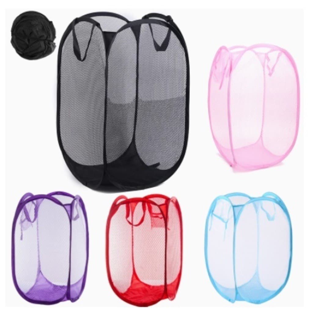 Cesto De Roupa Suja Nylon Organizado 36x36x58/40X40X70cm