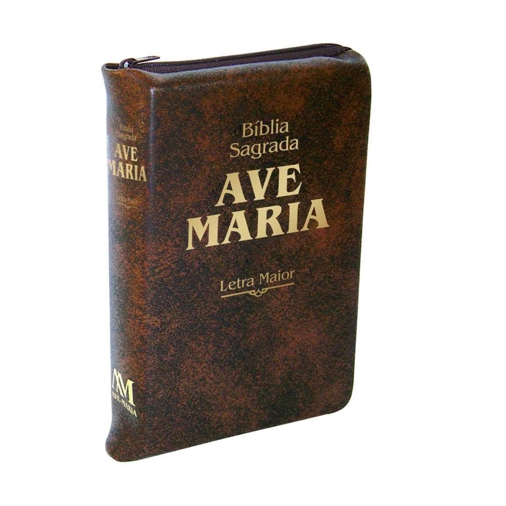 Bíblia letra maior zíper - marromLivros LD+MS