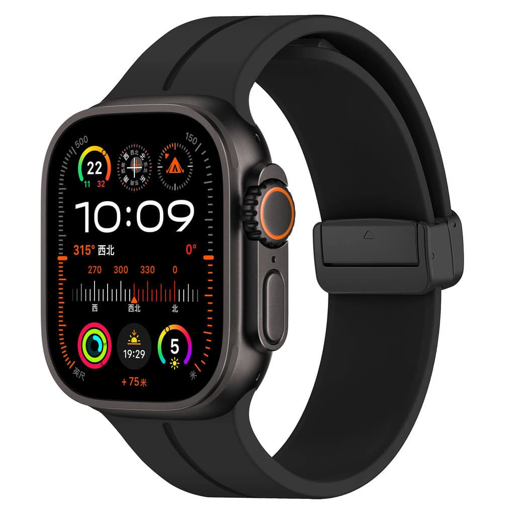 Pulseira de Magnética Silicone Para Apple Watch Ultra 3 2 49mm 44mm 45mm 46mm 42mm 40mm 41mm Series 11 10 9 8 7 SE 6 5