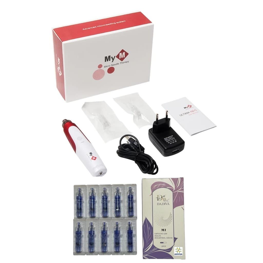 Dermapen Recarregavel  + 05 Cartuchos Com Anvisa  Caneta Microagulhamento