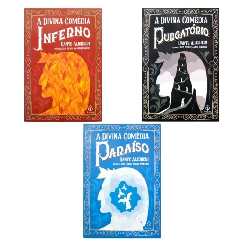 3 Livros Coleção A Divina Comédia Completa Dante Alighieri Inferno Purgatório Paraíso