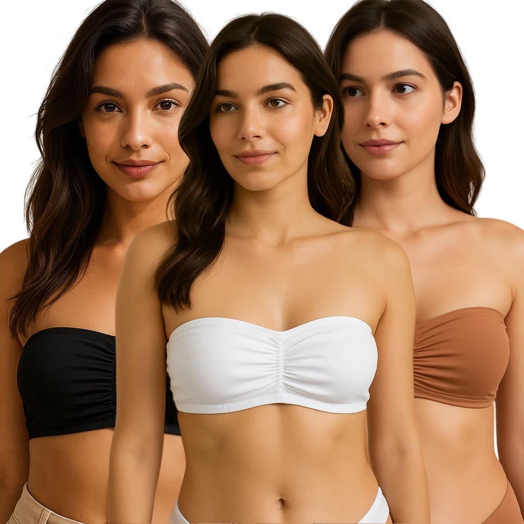 Sutiã Bustie Top Sem Alça Tomara Que Caia Com Bojo Confortável Lingerie