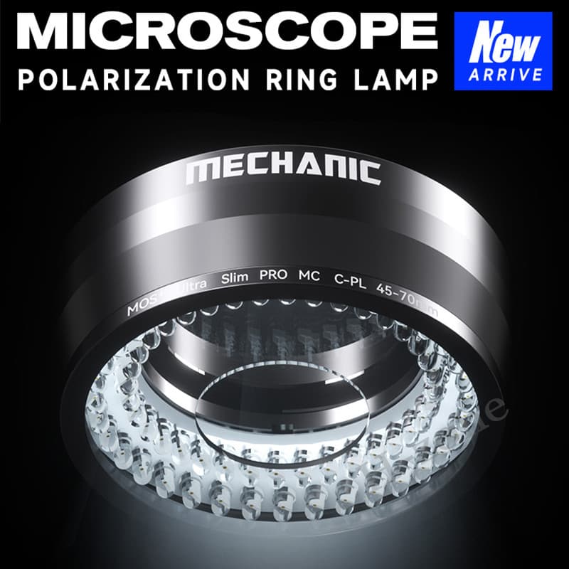 Ring Light Anel De Luz De Microscópio Mecânico LS720 + Polarizada Elimina Reflexão Adequado Para A Maioria Dos Microscóp