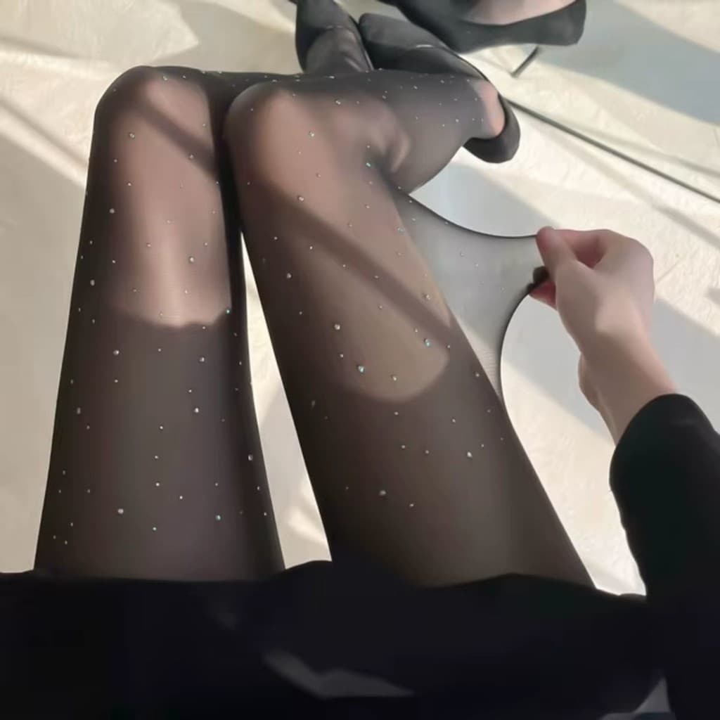 Meia Calça Arrastão Strass Brilho Preta Trama Pequena Tamanho Único 36 ao 44