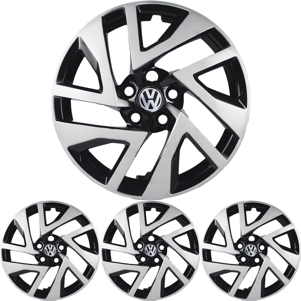 JG 4 Calota Virtus 2023 24 25 Aro 15 Black Piano com Prata Metálico com Emblema