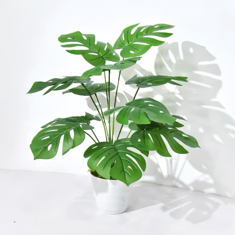 Planta artificial de 12 folhas Costela de Adão adequada para decoração de casa