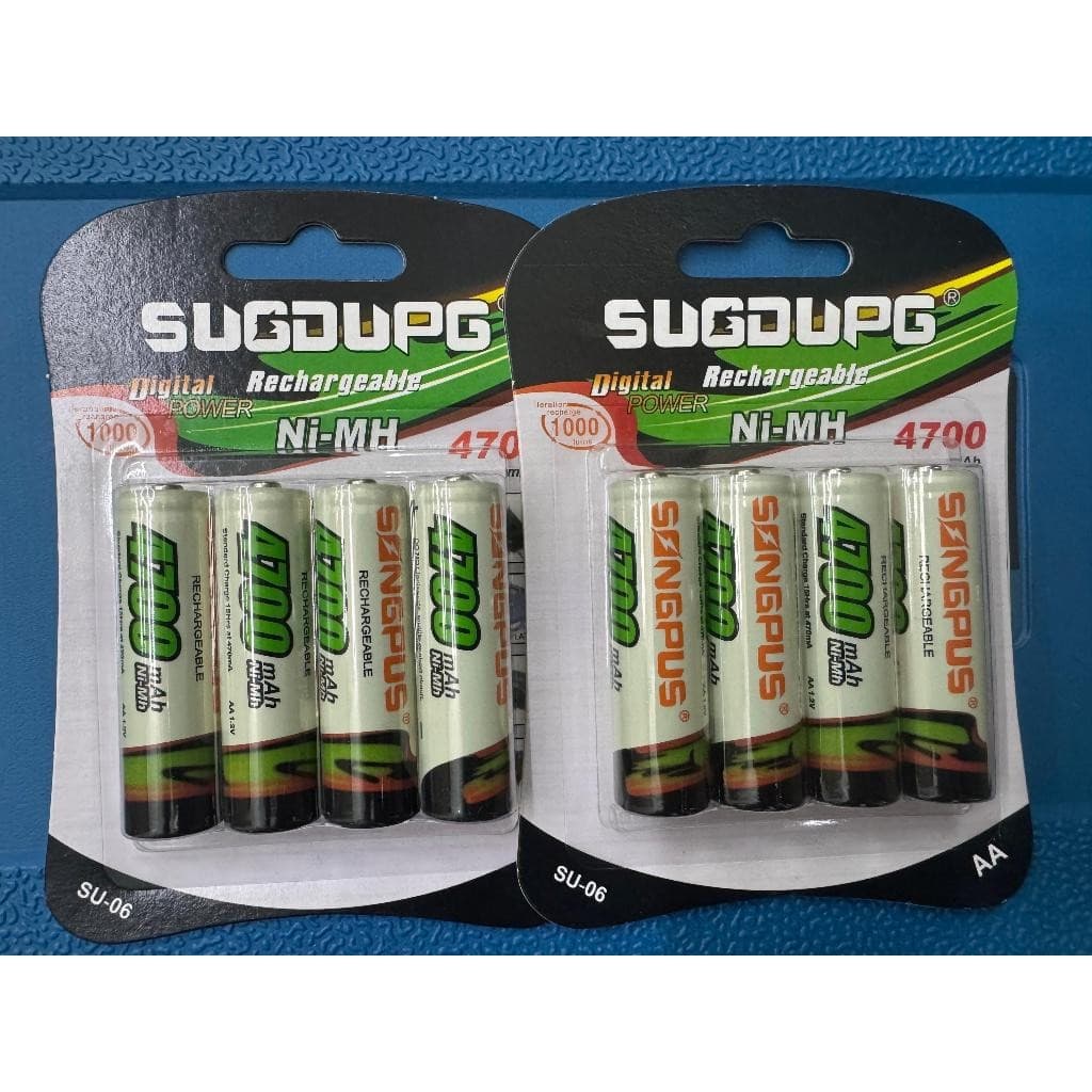KIT 2 Pacotes c/4 Pilhas Cada AA 4700mAh ou AAA Recarregavel 2700mAh
