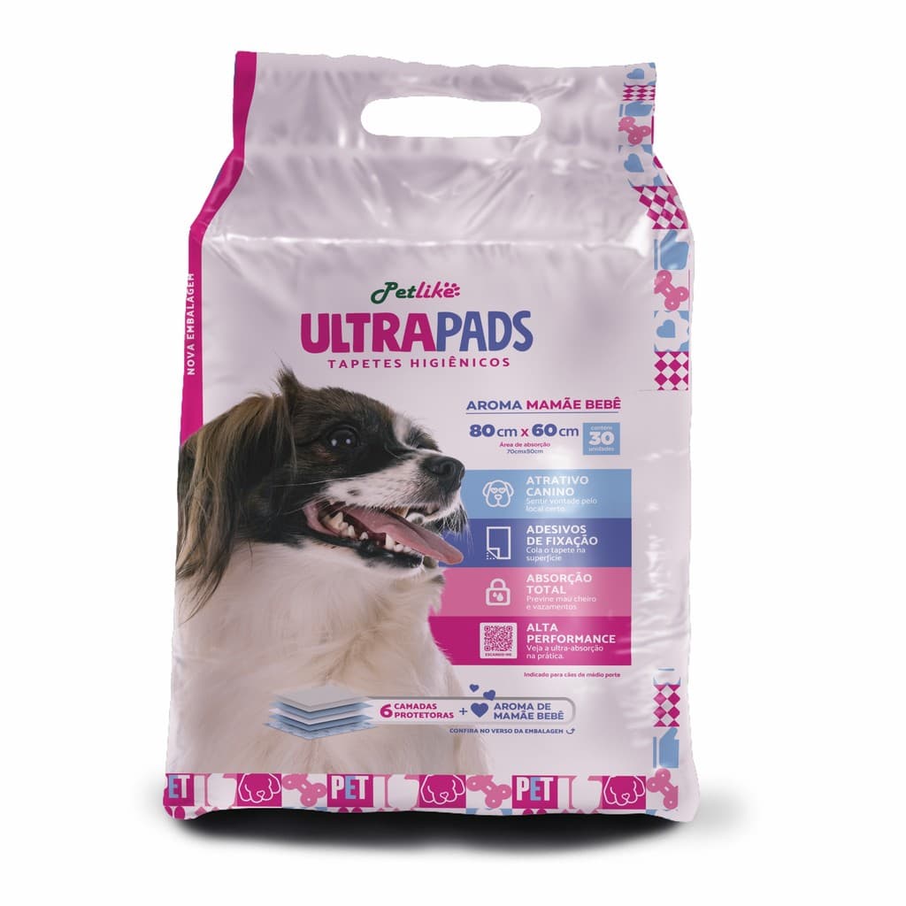 Tapete Higiênico Para Cães Ultra Pads 80x60 30und Aroma Bebê