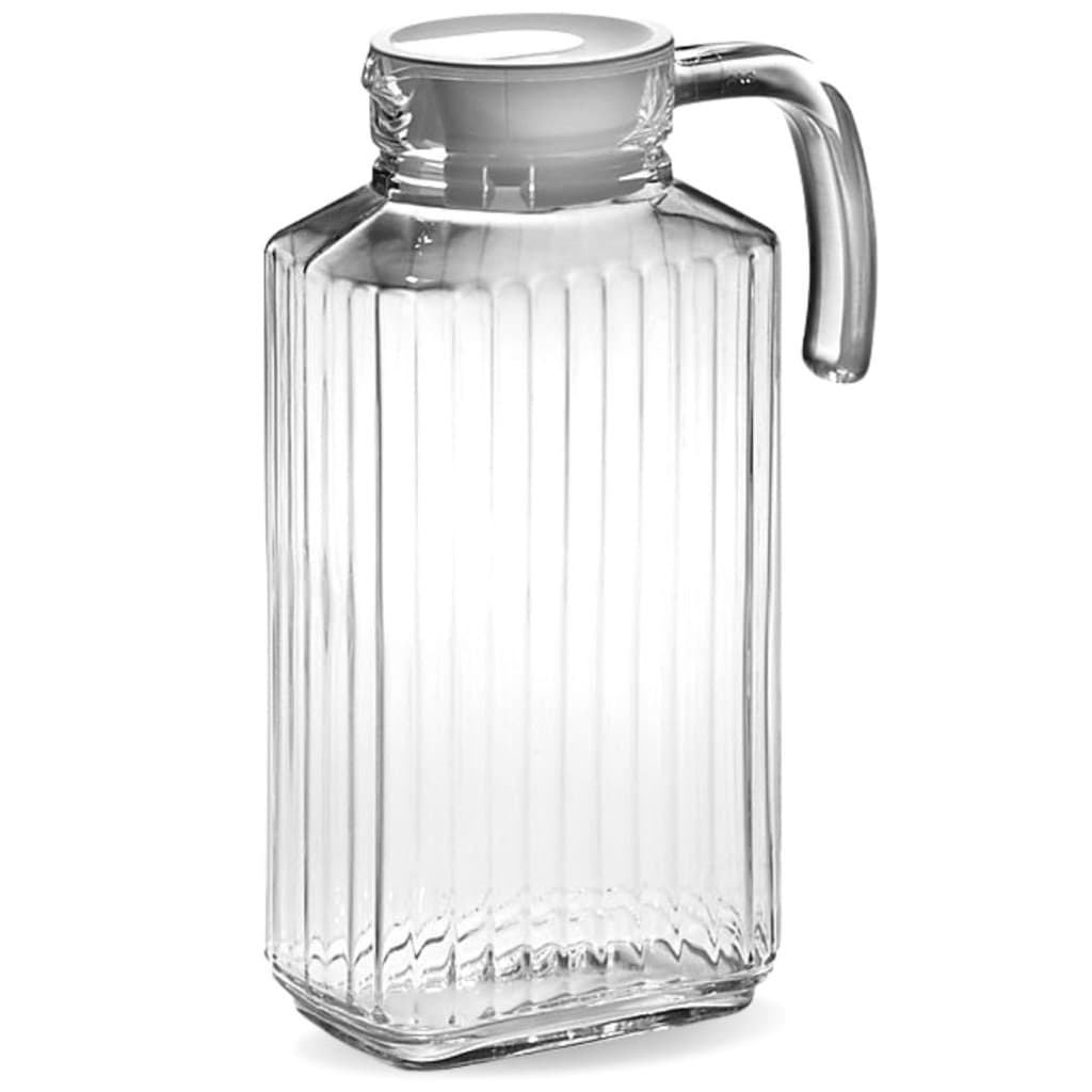 Jarra de Vidro 1800ml com Tampa Bico e Alça Ideal para Servir Água Suco Bebidas Geladas Festa