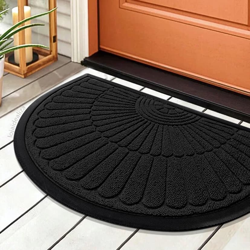 1 Tapete Porta Capacho Naska Meia Lua Antiderrapante 40X60pt