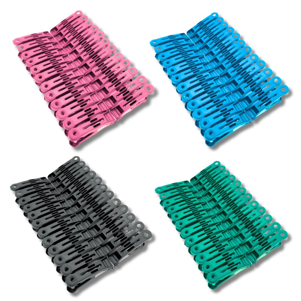 24 Prendedores de Plástico para Varal de Roupas Pregador Reforçado Grampos de Roupas