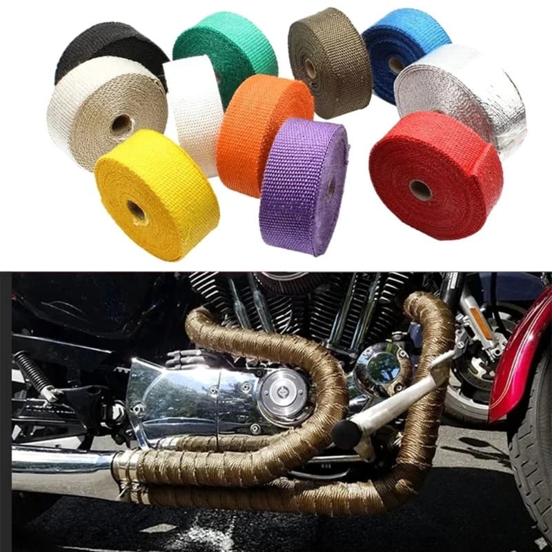 Rolo Envoltório Térmico Exaustão KOOL 5M Para Motocicleta, Carro, Fibra Vidro, Protetores Térmicos, En