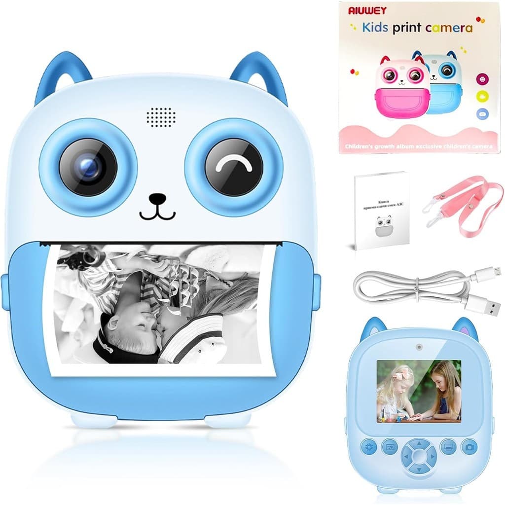 Mini Câmera Digital Infantil Recarregável – Fotos, Vídeos, Jogos e Impressão na hora | Presente Menino e Menina