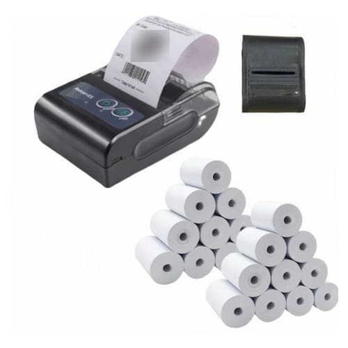 Mini Impressora Bluetooth Termica 58mm + 20 Bobinas Lisa