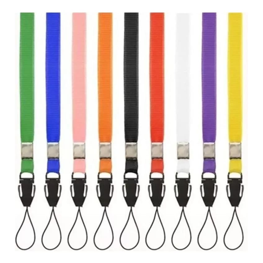 kit 10 a 50 Cordinha Corda Cordão 45cm x 10mm para Celular Pendrive Cracha Garrafinha Academia chaveiro