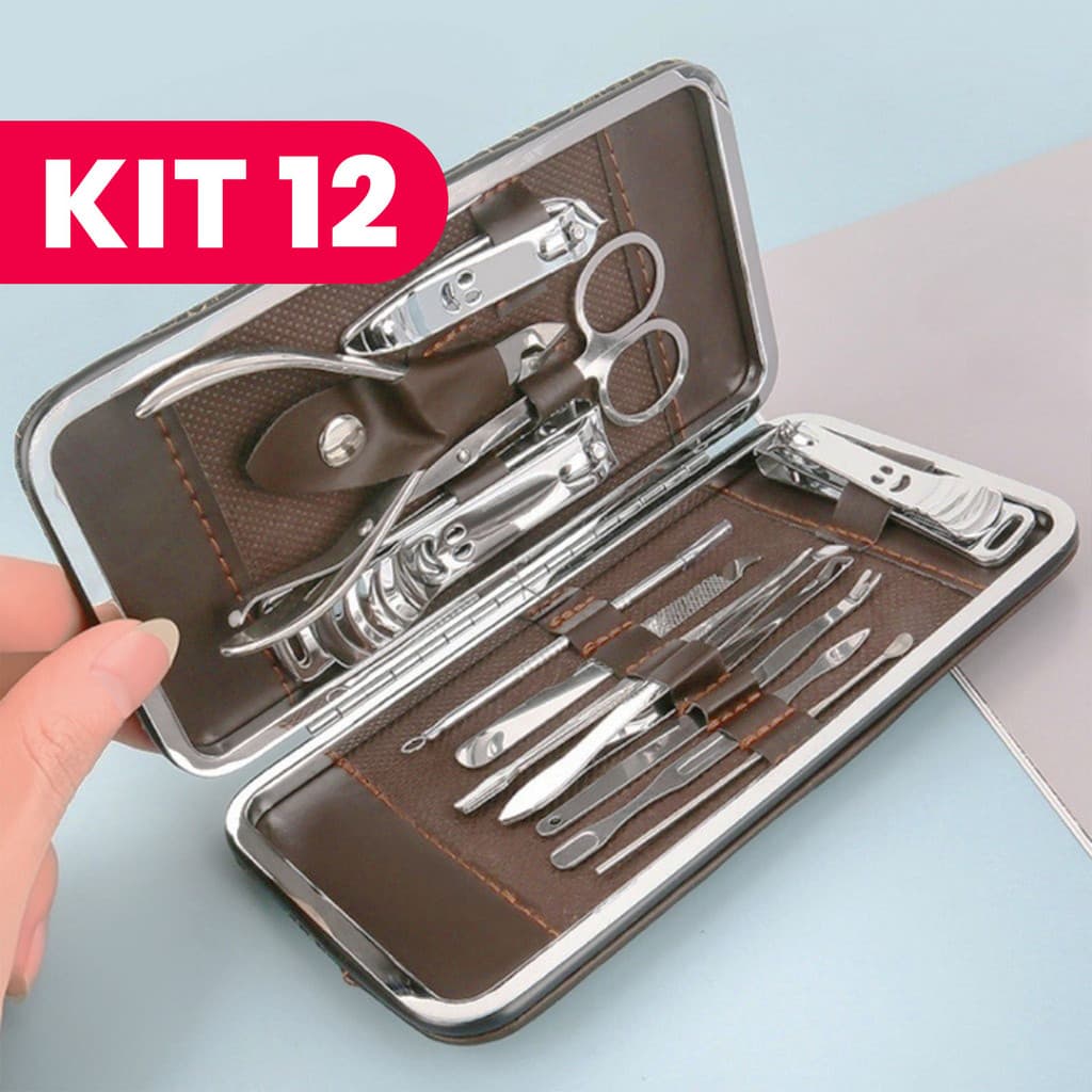 Kit de Manicure Portátil com Cortador de Unhas, Pinça e Tesour