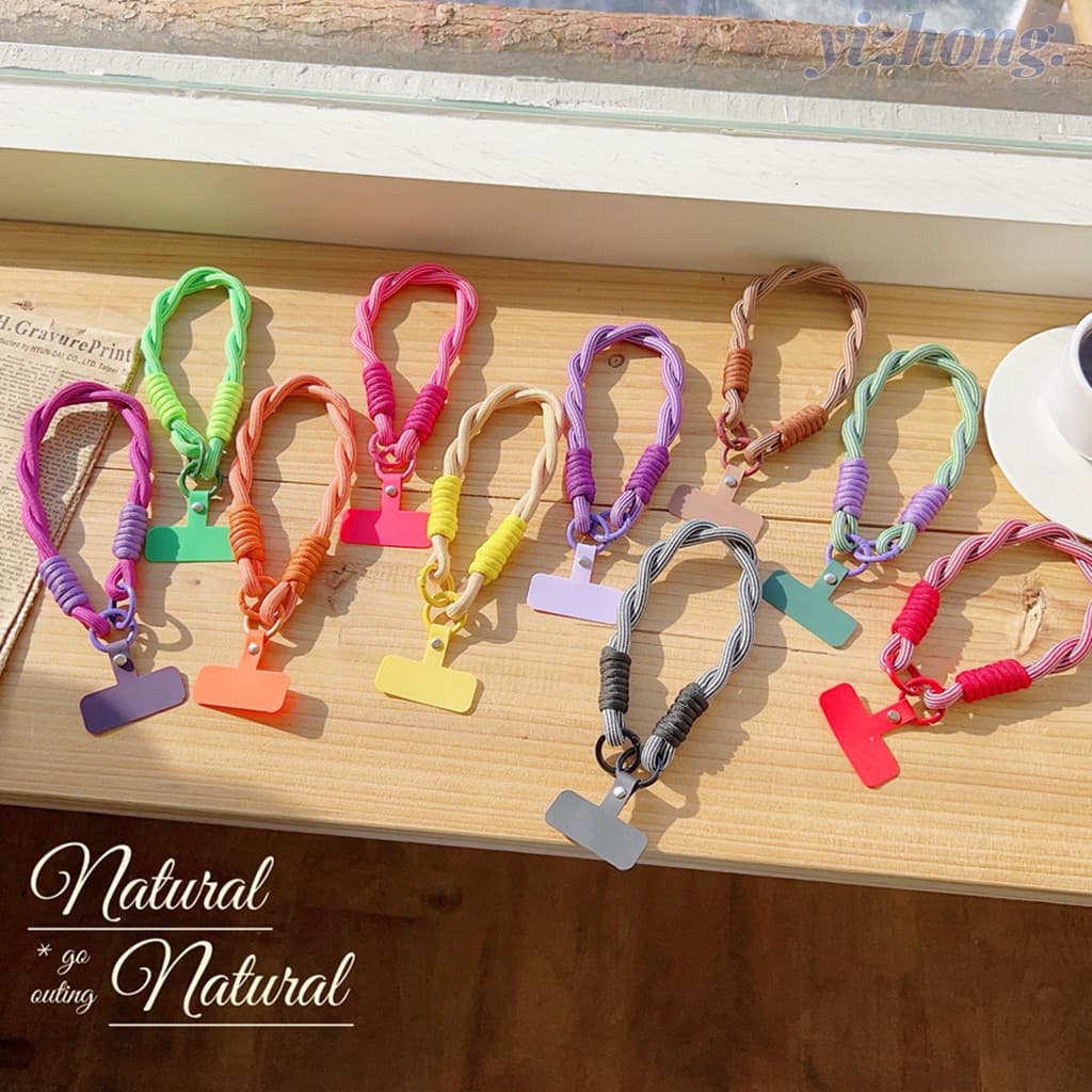 Alça De Telefone Com Cartão Dopamina Cor All-match Moda Corrente Curta Pingente Mochila Cordão Decoração Acessório Para 