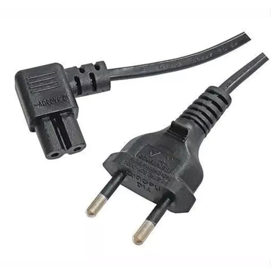 Cabo de força Philips tipo 8 fio 2X0,50 1.5M 90 grau