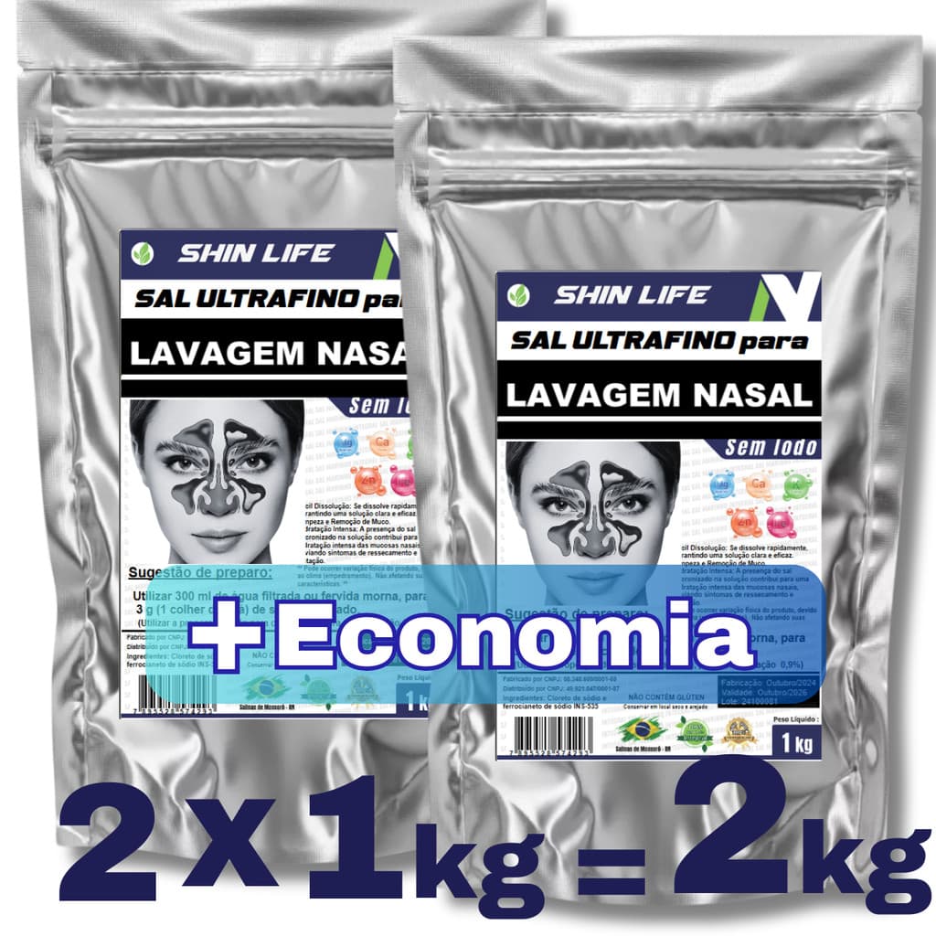 Sal Micronizado para Lavagem Nasal Sem Iodo 2kg