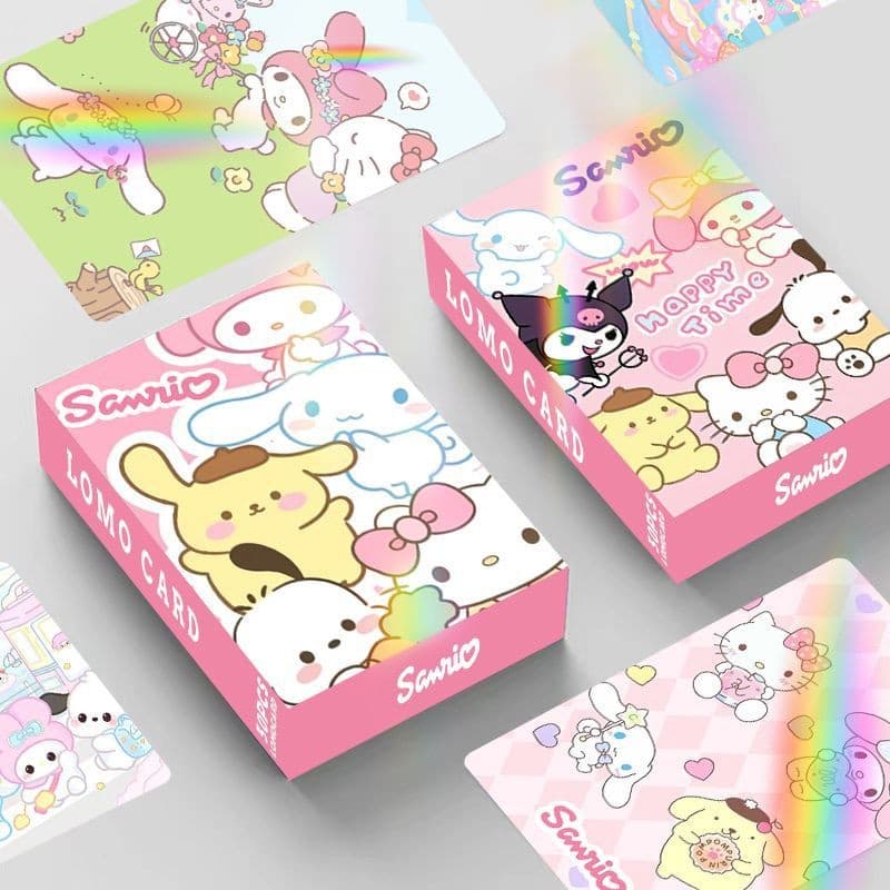 30 Peças Manhwa Pokémon Sanrio Personagem Holograma Laser Lomo Cards Kitty Pochacco Kuromi Canela Desenhos Animados Foto