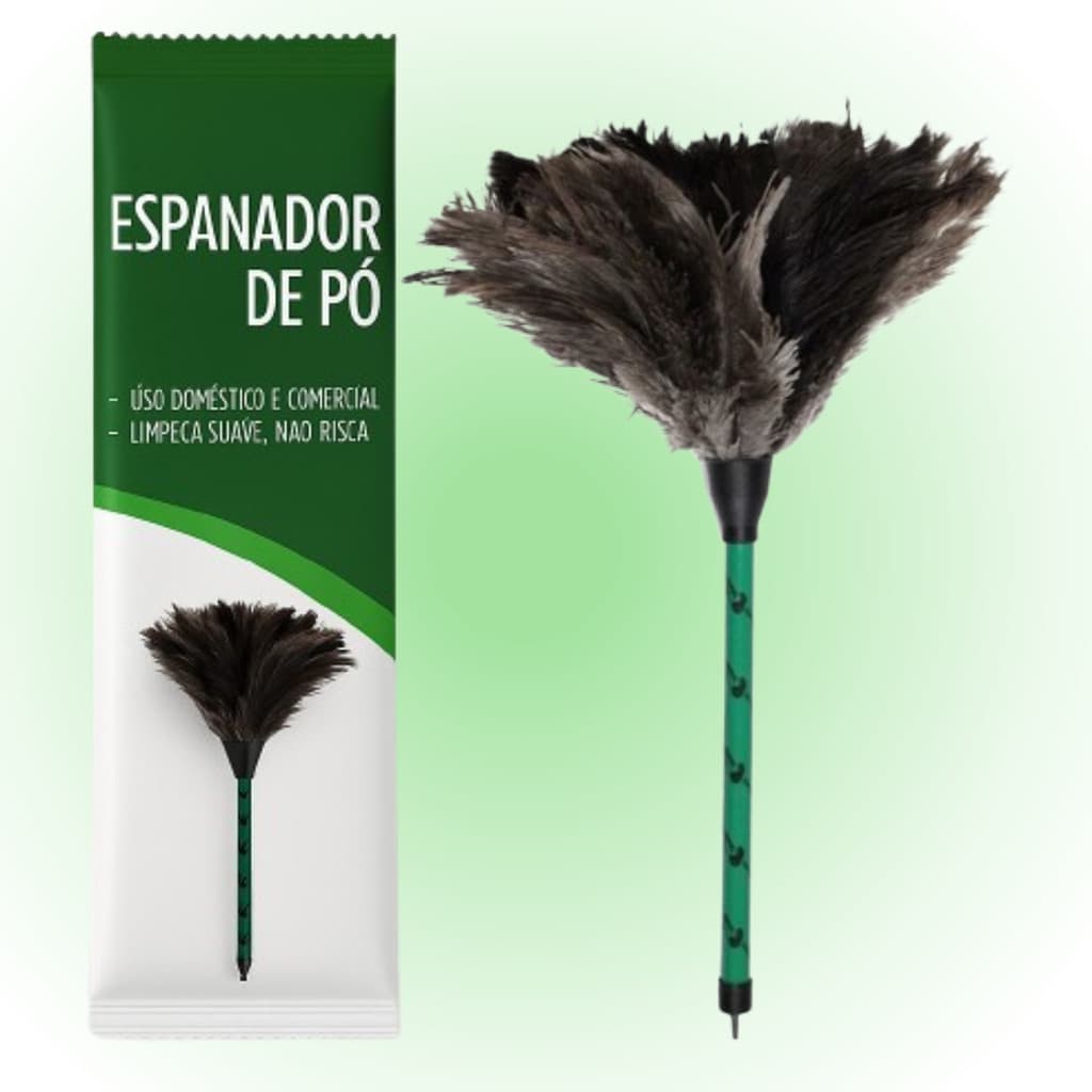 Espanador de Pó Pluma de Avestruz Multiuso - 35 cm