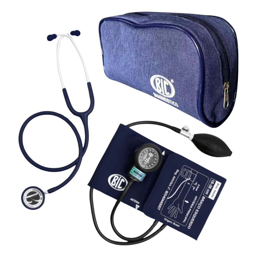 Conjunto Esfigmomanômetro + Estetoscópio Bic Innova Plus Medir Pressão Arterial