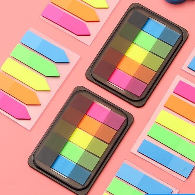 100 folhas Marcador de página auto colante de livros caderno colorido