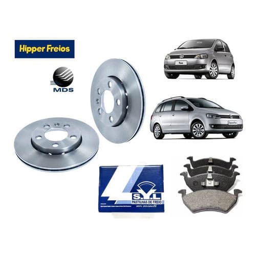 Kit Disco E Pastilha Freio Dianteiro Fox 1.0 1.6 2011 2012