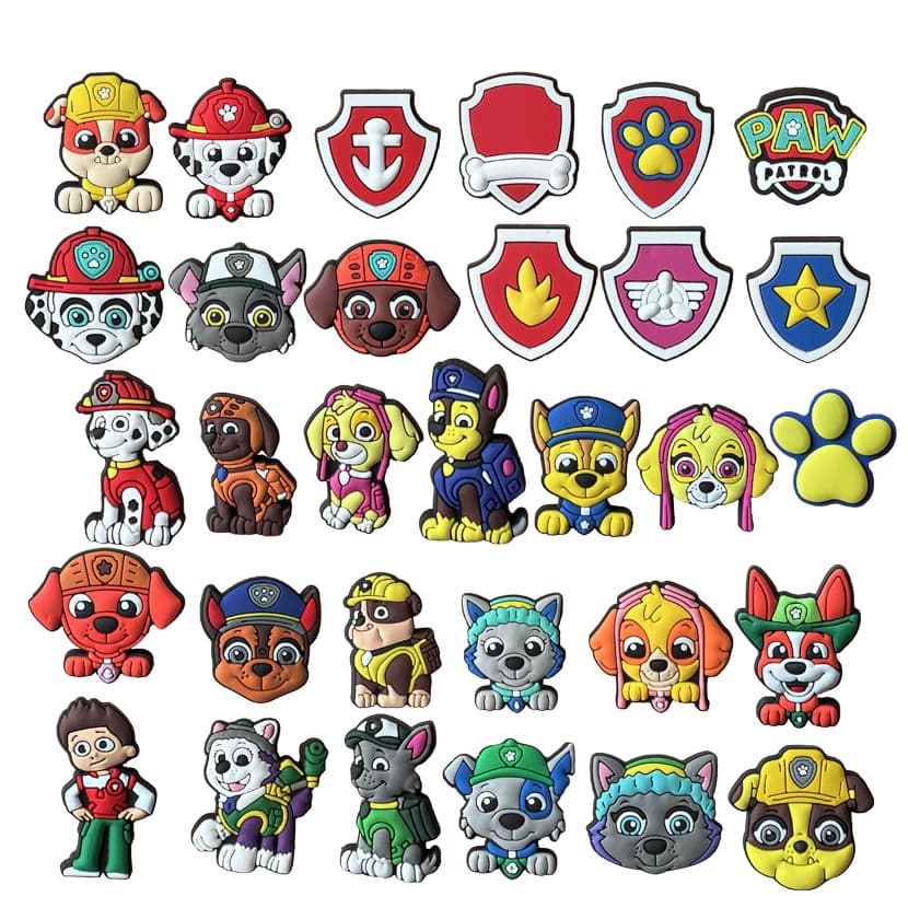Pins PVC Novo Bonito Dos Desenhos Animados Cão PAW Patrol Chinelo Sapatos Botão Charme