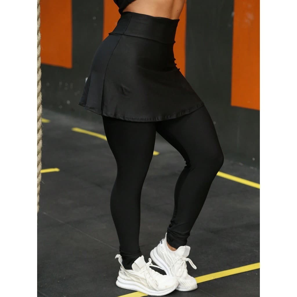 Calça Legging com saia  De Academia Cintura alta