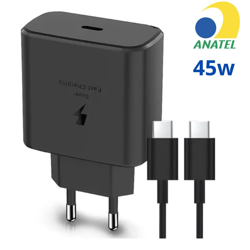 Carregador 45w Tipo C Turbo ORIGINALPara Galaxy A50 A52S A54 A70 A72 S20 Fe S21+ S22 S23 Ultra S24