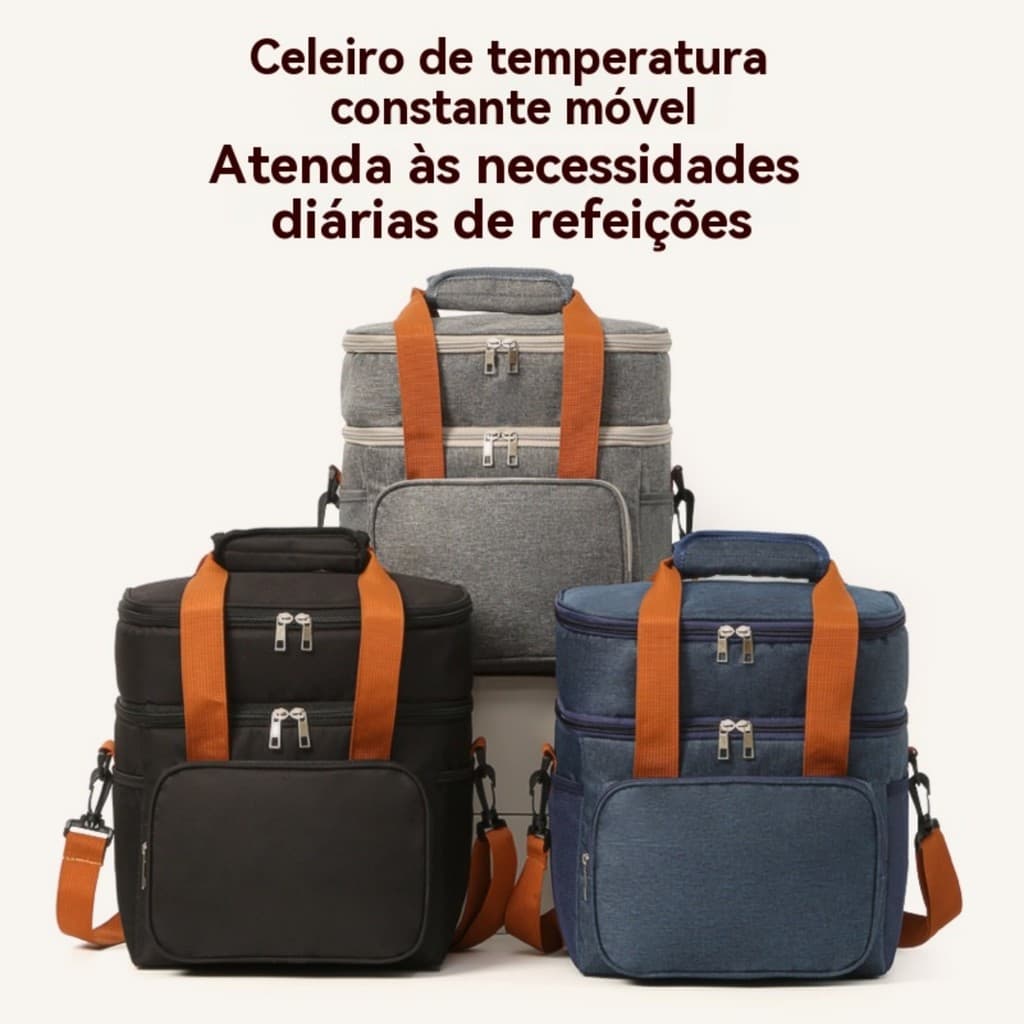 Bolsa Termica Grande Capacidade Lancheira Expansível Com Dupla Camada YB-910 YOBEL