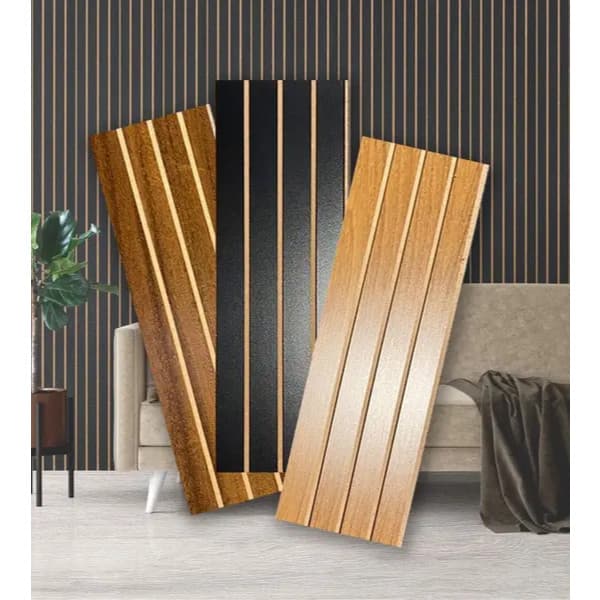 Kit 50 Placas Ripadas MDF - Revestimento Decorativo de Parede 45x11cm Painel Moderno