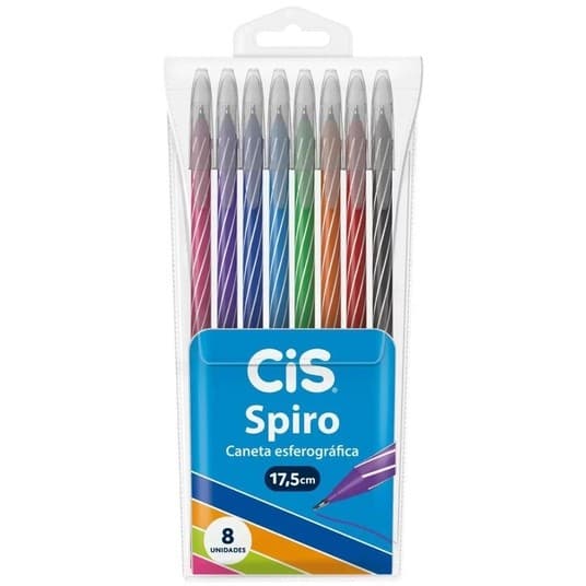 Kit Caneta Cis Spiro Ponta Agulha Ultra Fina Corpo Mais Longo 0.7mm - Com 8, 5, 4, 3, 2 Cores