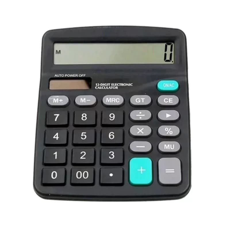 Calculadora Mesa Comercial Eletrônica Digital de 12 dígitos,calculadora Grande de preto