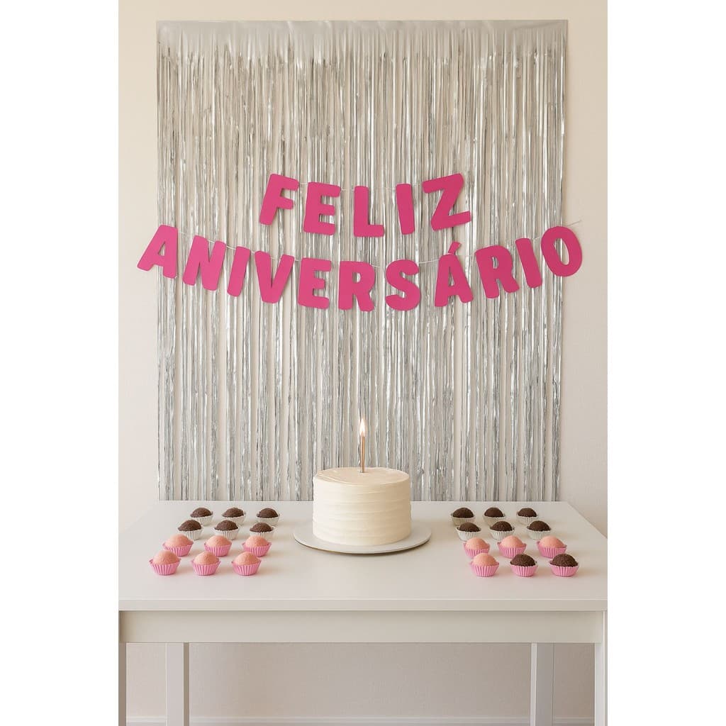 Faixa “Feliz Aniversário” Decorativa – Festas e Comemorações