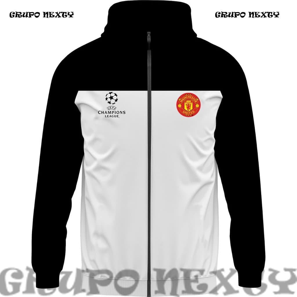 Corta Vento Manchester United Football Club Champions League Casaco Blusa De Frio Masculina Manga Longa Capuz Jaqueta
