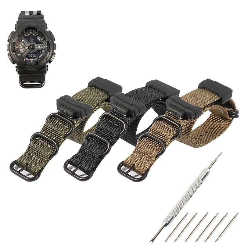 Adaptador De 16mm + Kit De Alça De Nylon RAF Para Casio Gshock GA120 GA100 5600 GWM5610 DW6600 Acessórios De Pulseira De