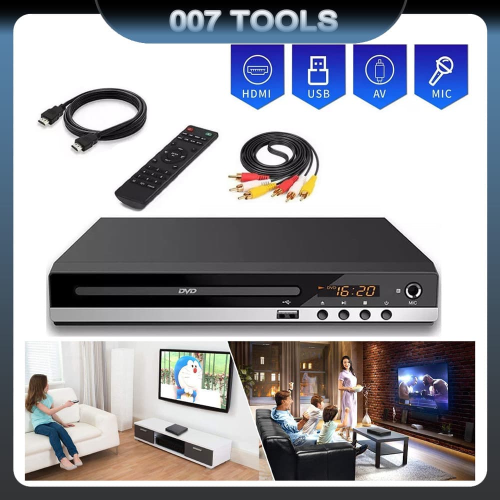 Leitor De DVD Com Saída AV Compatível Com HDMI Home SVCD Região Completa Leitor De CD-RW Estéreo Gratuito