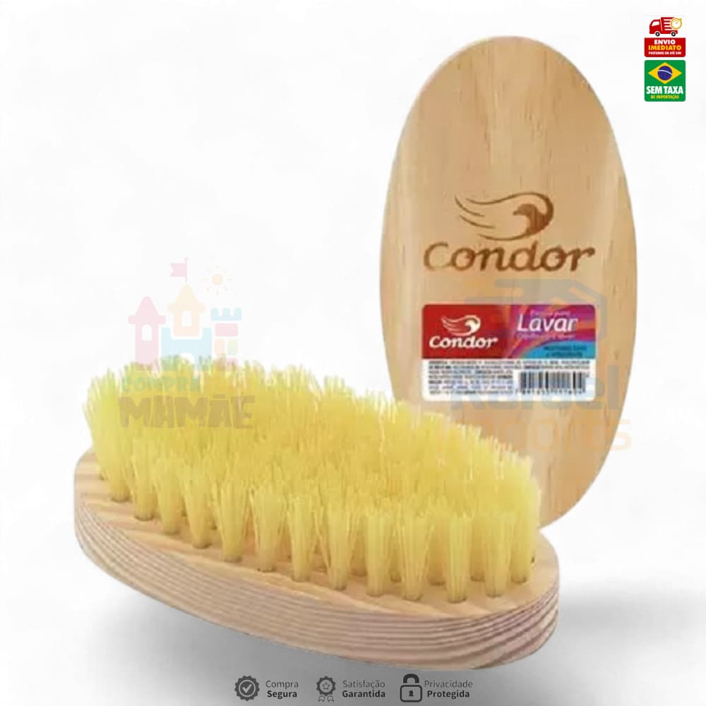 Escova De Lavar Roupas Madeira Oval Lavanderia - Condor